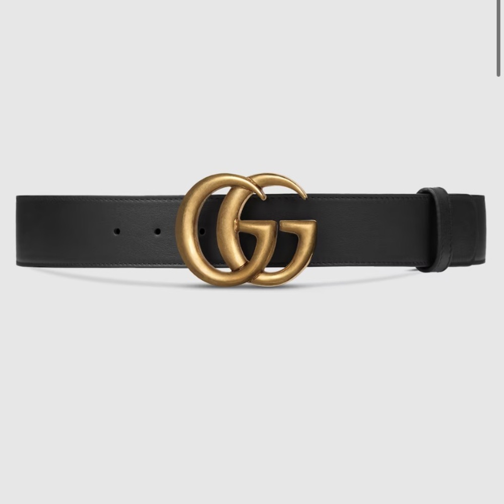 Gucci Marmont Wide Leather Belt Black